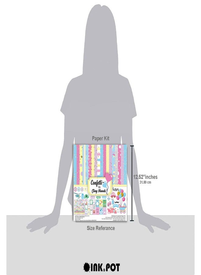 Inkdotpot مجموعة ورق قصاصات مزدوج الجوانب من إنكدوتبوت، بتصميم طفل، ألوان باستيلية، مقاس 12 بوصة × 12 بوصة، مع ورقة ملصقات - 16 صفحة - متعدد الألوان - Image 4